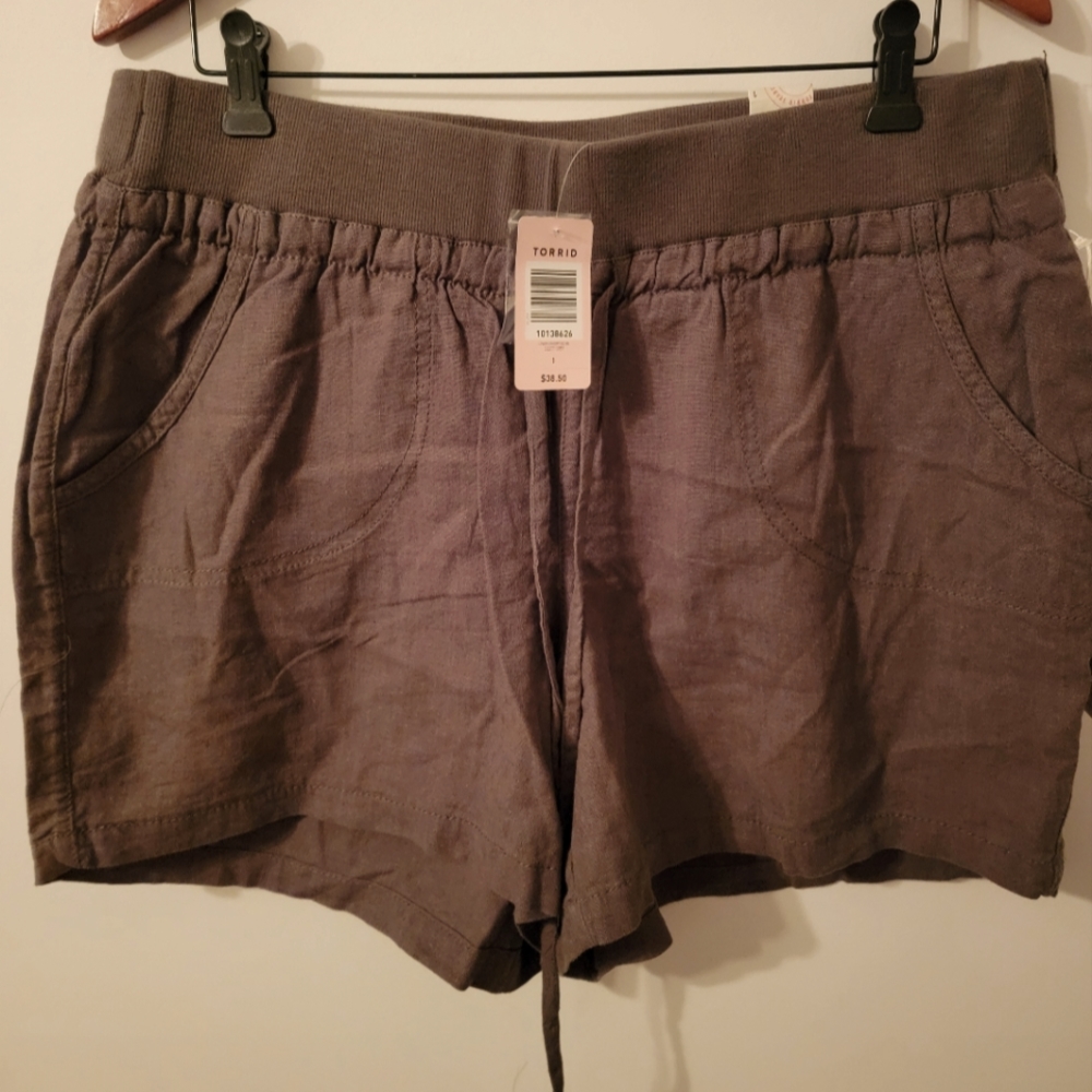 Torrid linen shorts olive size 1